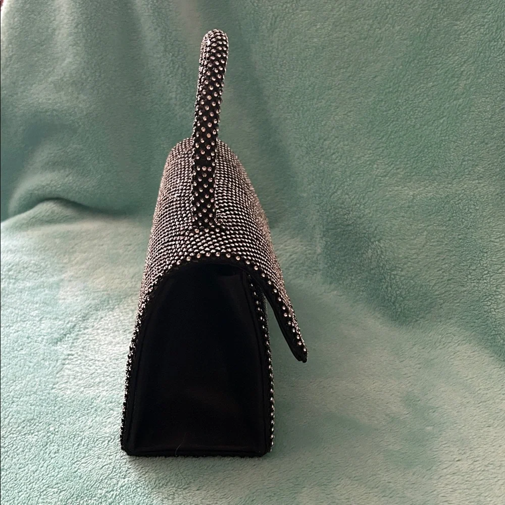 Jessica McClintock Black and White Polka Dot Clutch - Picture 3 of 7